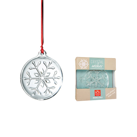 91mm Glass Snowflake Ornament