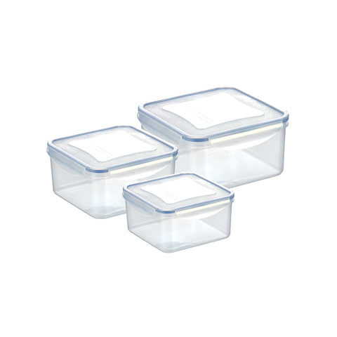 Set of 3 Transparent Square Containers