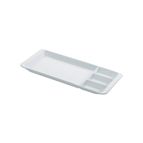 Porcelain serving tray with 4 sections