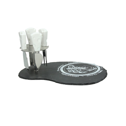 5-piece cheese plate and knife set