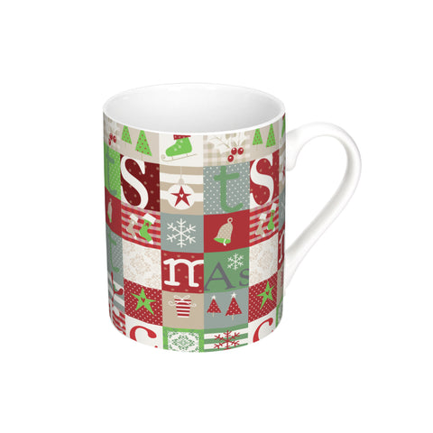Patchwork Mug with Christmas Decorations 35cl