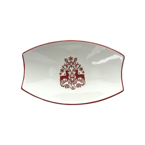 26x17cm oval ceramic dessert tray