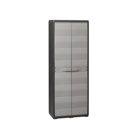 Elegance Broom Cabinet Black/Taupe Gray