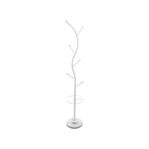 Coat Rack with 6 Hooks and Umbrella Stand, 185cm