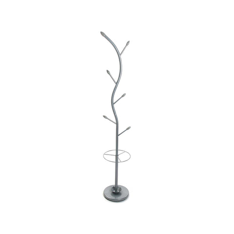 Coat Rack with 6 Hooks and Umbrella Stand, 185cm