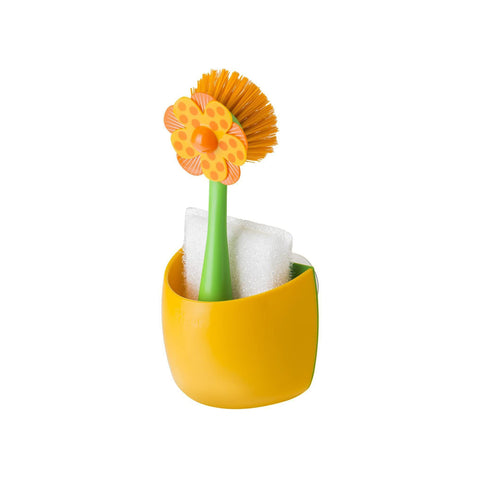 Orange Kitchen Dispenser and Brush Set