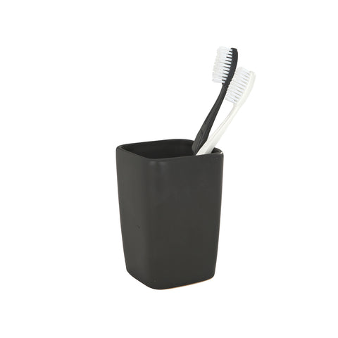 Black Ceramic Toothbrush Holder Cup