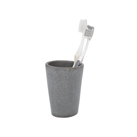 Grey Polyresin Toothbrush Holder Cup