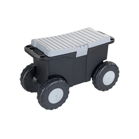 Xxl 4-wheel garden cart with seat cover