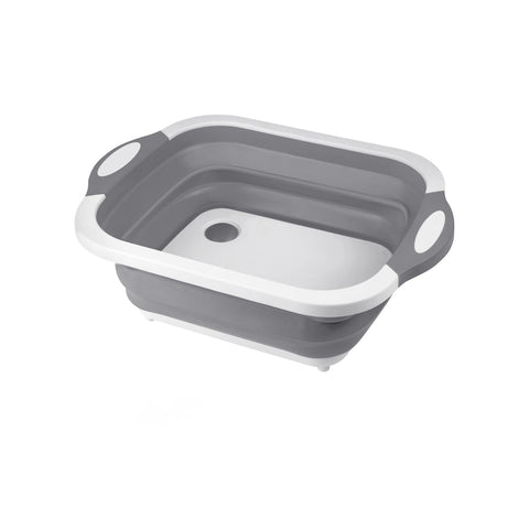 Multifunctional space-saving foldable basket with water drainage plug