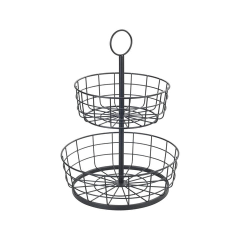 2-tier fruit basket with hanging hook