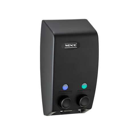 Wall-Mounted Soap Dispenser With 2 Compartments Black 450ml