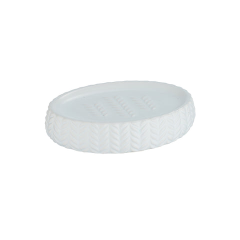 Barinas white ceramic soap dish