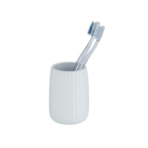 White Ceramic Toothbrush Holder