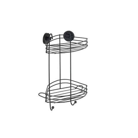 Vacuum-Loc black 2-tier corner shelf
