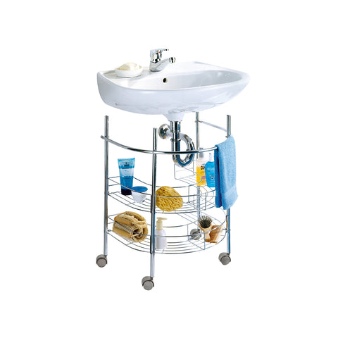 Steel Under-Sink Shelf with Wheels