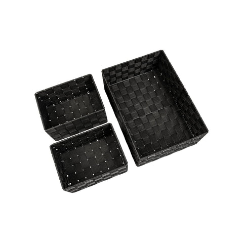 Set of 3 Adria universal organizer containers, black