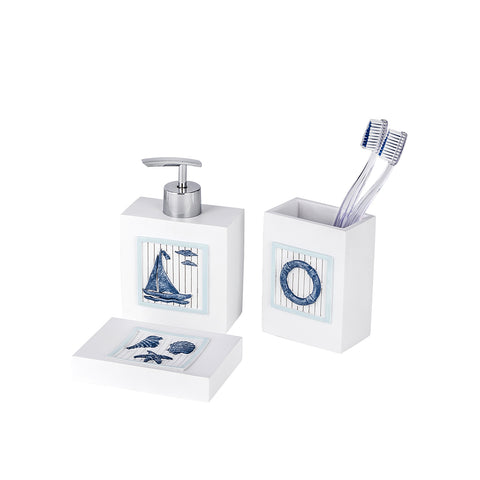 Nautic Polyresin Bathroom Accessories Set