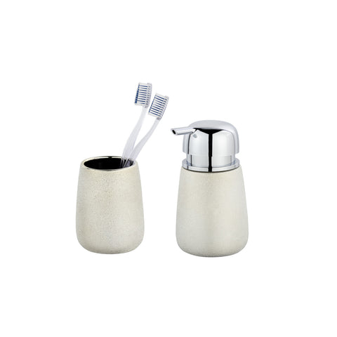 Glimma Gold Soap Dispenser and Toothbrush Holder Set