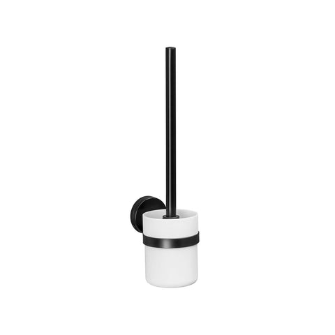 Static-Loc Pavia black toilet brush holder set