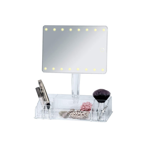LED-Lit Mirror with Organizer
