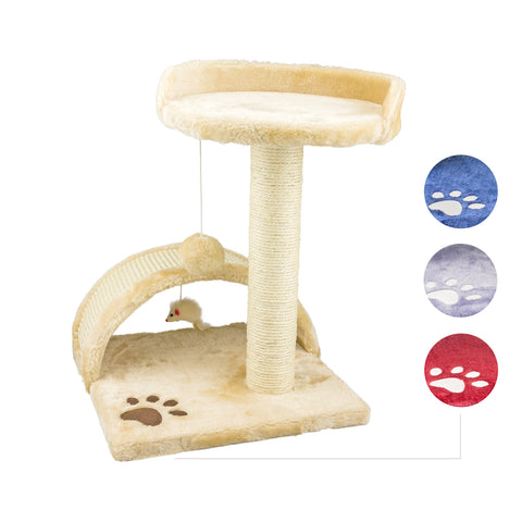 Beige scratching post with bed 50cm