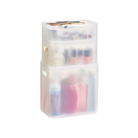 Transparent cosmetic case set of 3