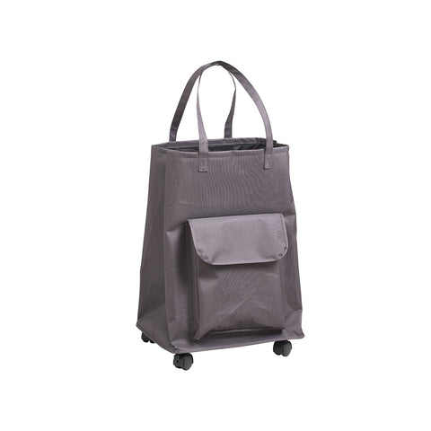 Gray Laundry Basket With Wheels And Handles