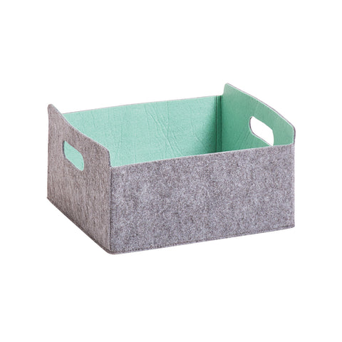 Gray/Light Blue Felt Basket 31x26x15,5cm