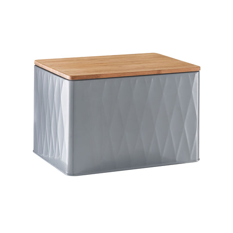 Diamond-effect and bamboo container 28x20x19cm