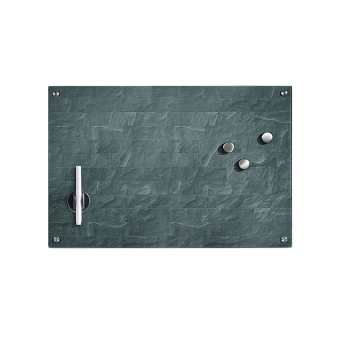 Glass Memo Board 60×40 cm – Magnetic, Anthracite Design