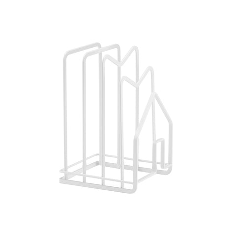 White Metal Dish Rack – 4 Compartments, Durable and Washable