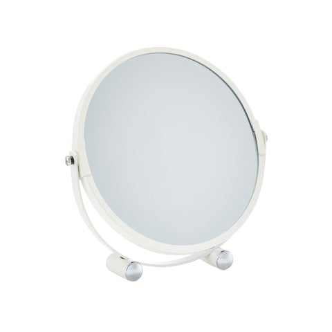 White metal makeup mirror D. 18,5