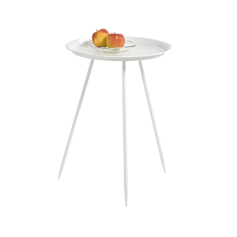 Round White Metal Side Table D. 39x53,5cm
