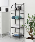 immagine-3-feridras-scaffale-portaoggetti-per-bagno-a-4-piani-in-metallo-nero-335x116x275cm-ean-8056471564567