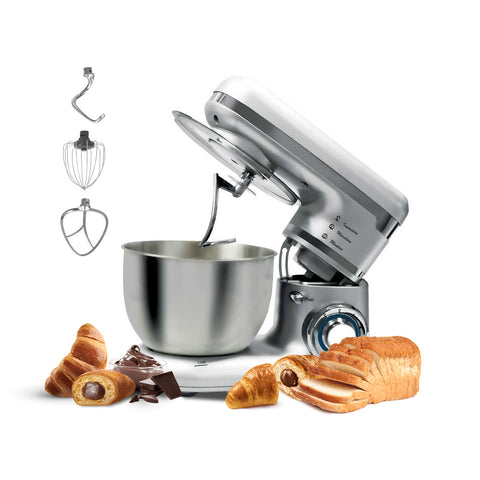 1000W Stand Mixer with 4,5L Stainless Steel Bowl, 8 Speeds and 3 Accessories Included