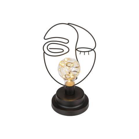 Decorative 10-LED Metal Table Lamp with Abstract Face